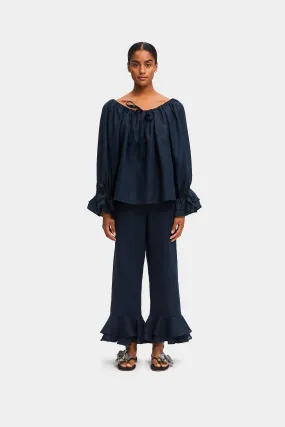 Cha-Cha Linen Lounge Set in Navy