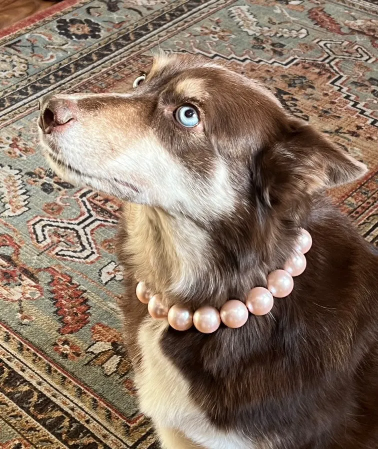 Chunky Blush Pink Pearls Acrylic Bead Collar