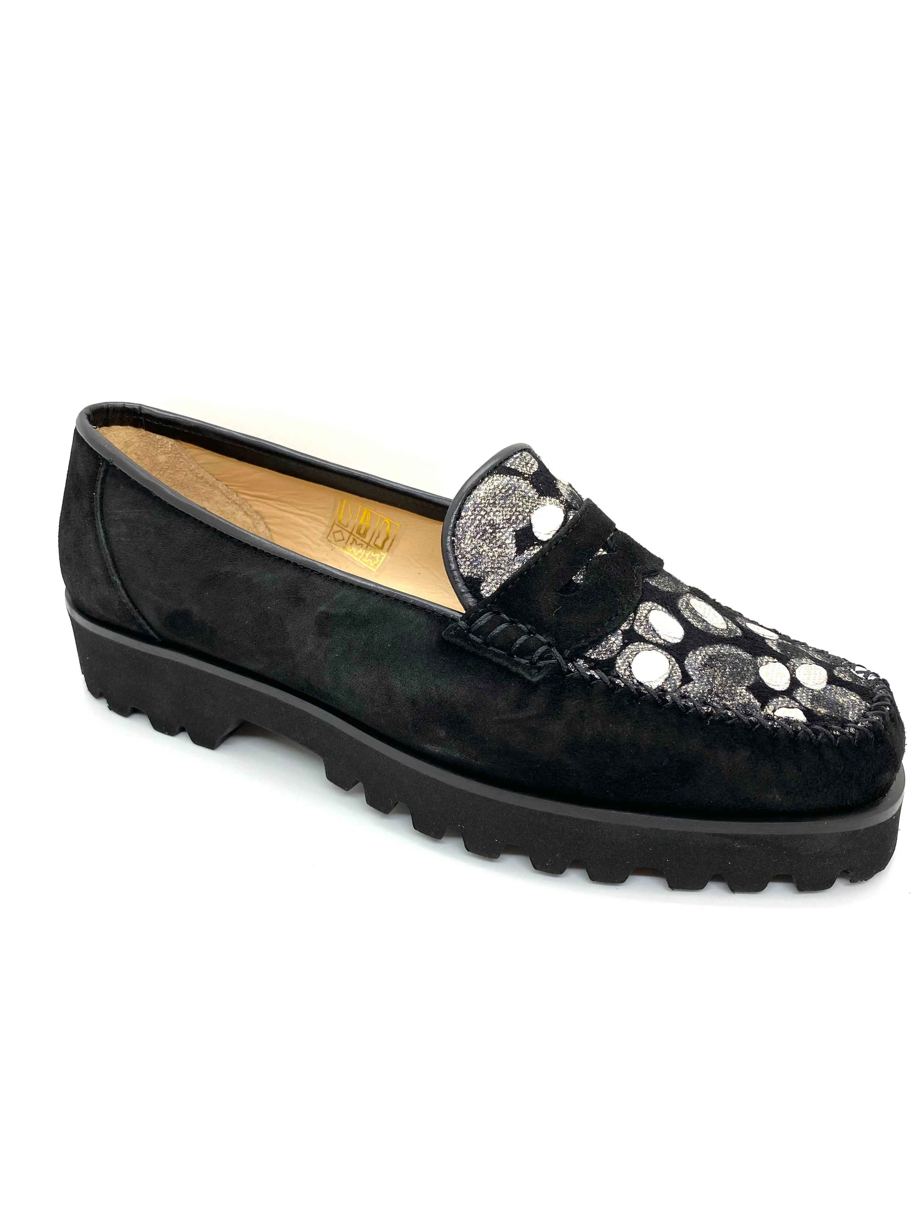 Chunky Low Heel Suede Moccasin Loafer