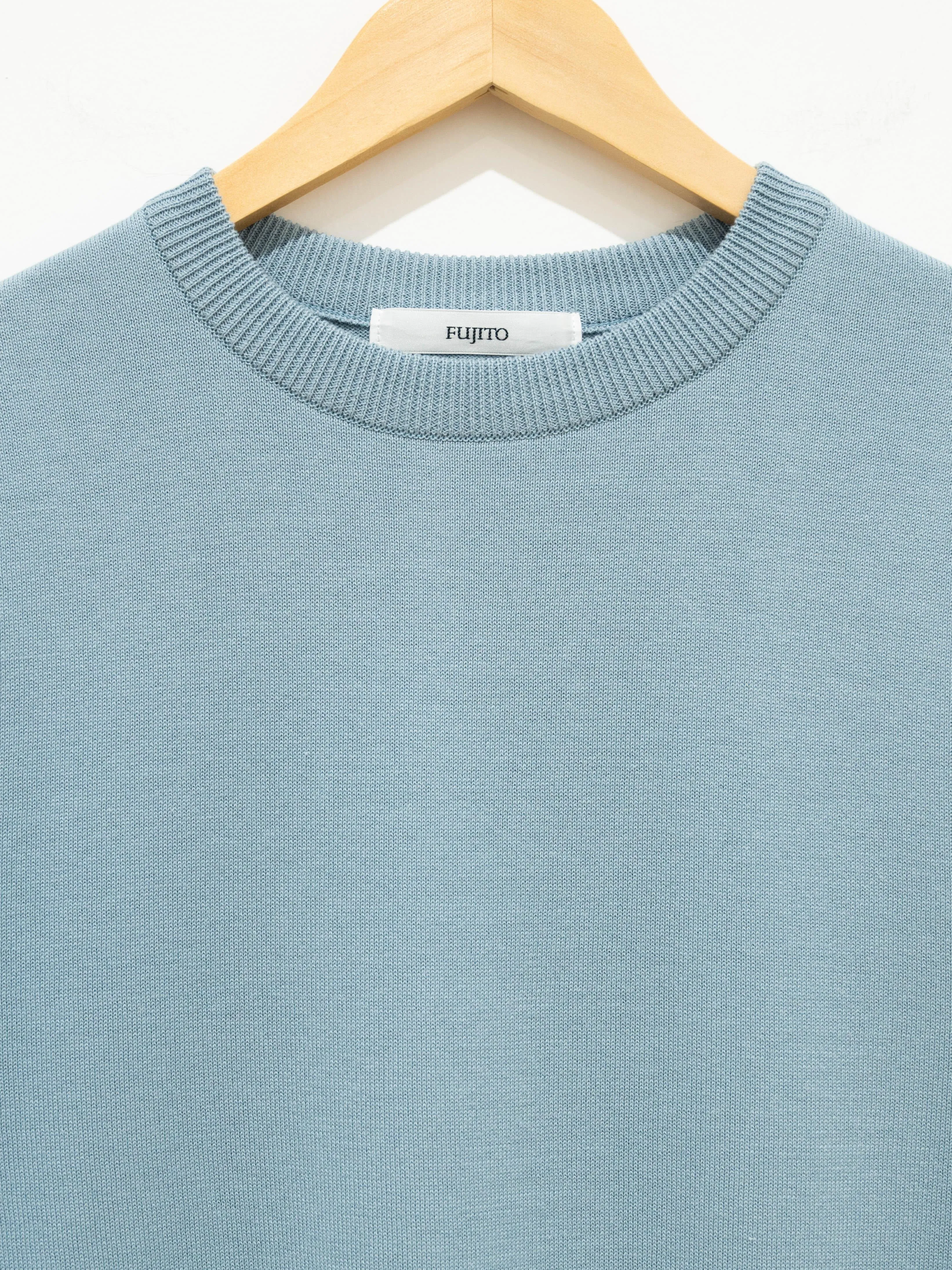 C/N Knit T-Shirt - Blue Gray