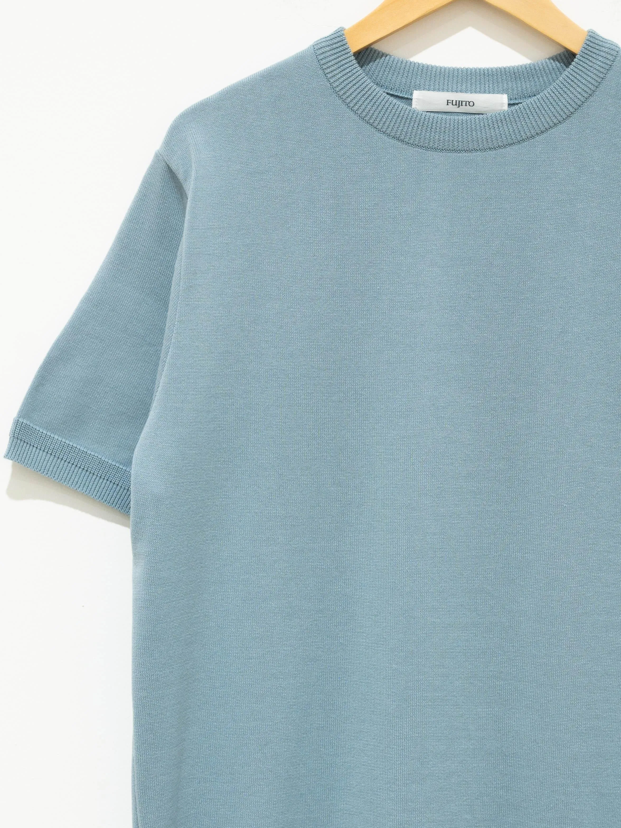 C/N Knit T-Shirt - Blue Gray