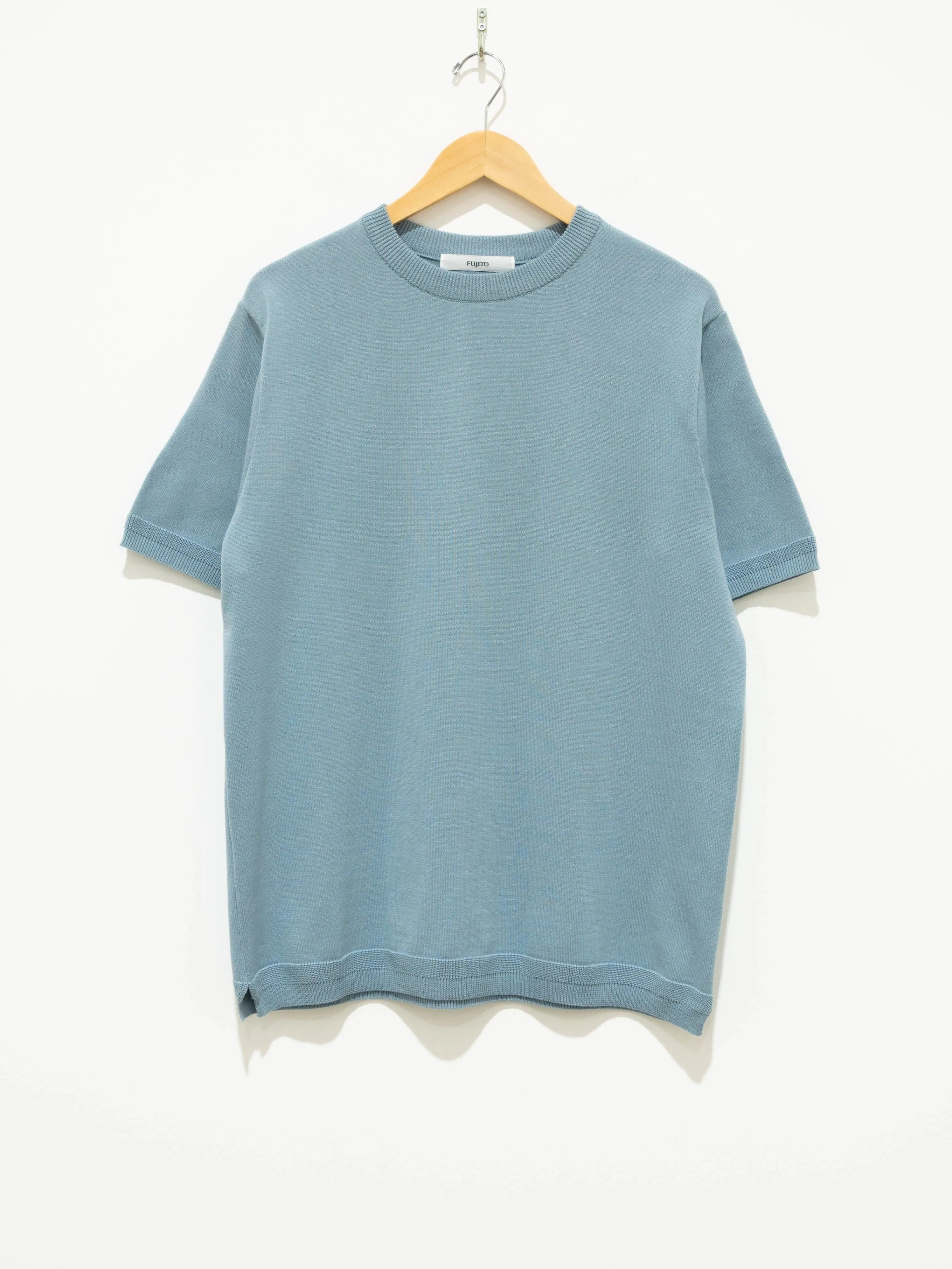 C/N Knit T-Shirt - Blue Gray