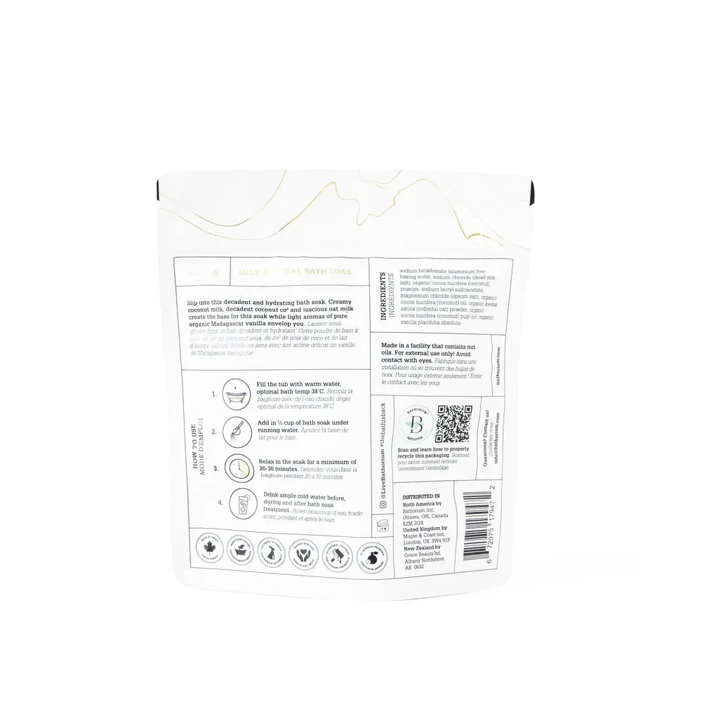 Coconut   Vanilla Milk Mineral Soak 250g | Bathorium