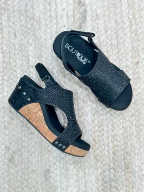 Corky's Carley Black Crystal Wedges