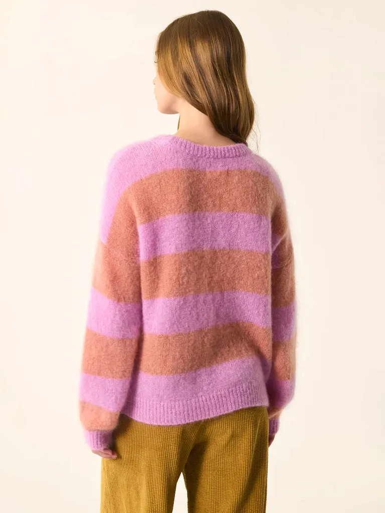 Des Petits Hauts Banelle Stripe Sweater in Blossom Coing