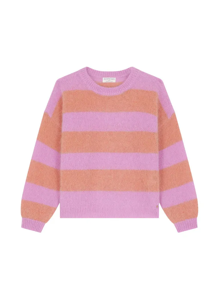 Des Petits Hauts Banelle Stripe Sweater in Blossom Coing