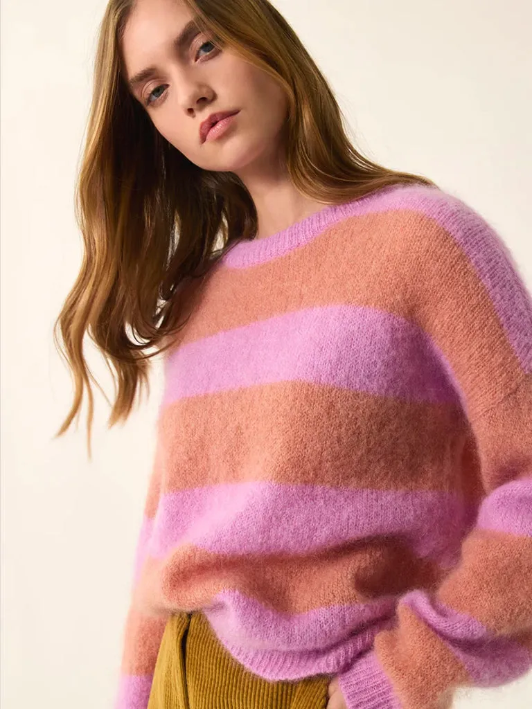 Des Petits Hauts Banelle Stripe Sweater in Blossom Coing