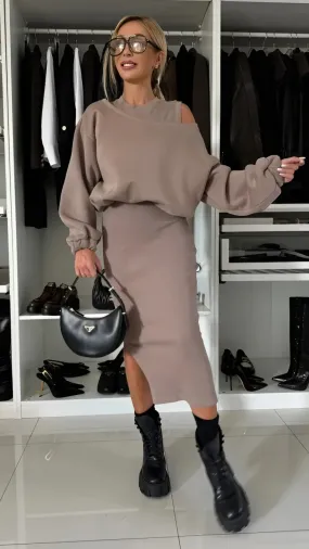 Elegant Sophia Autumn Jumper Dress Set for Women - Versatile 2-Piece Fashion Essential