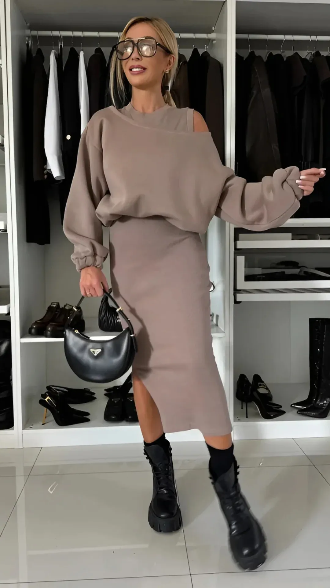 Elegant Sophia Autumn Jumper Dress Set for Women - Versatile 2-Piece Fashion Essential