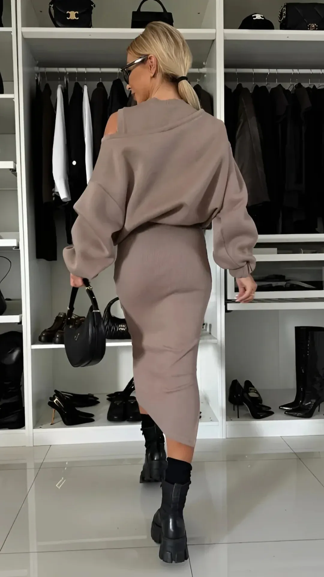 Elegant Sophia Autumn Jumper Dress Set for Women - Versatile 2-Piece Fashion Essential