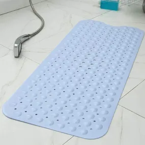 Experia Anti-Slip Bath Mat with Suction cup - 100 x 40 cm-Blue (Soft Pebble)