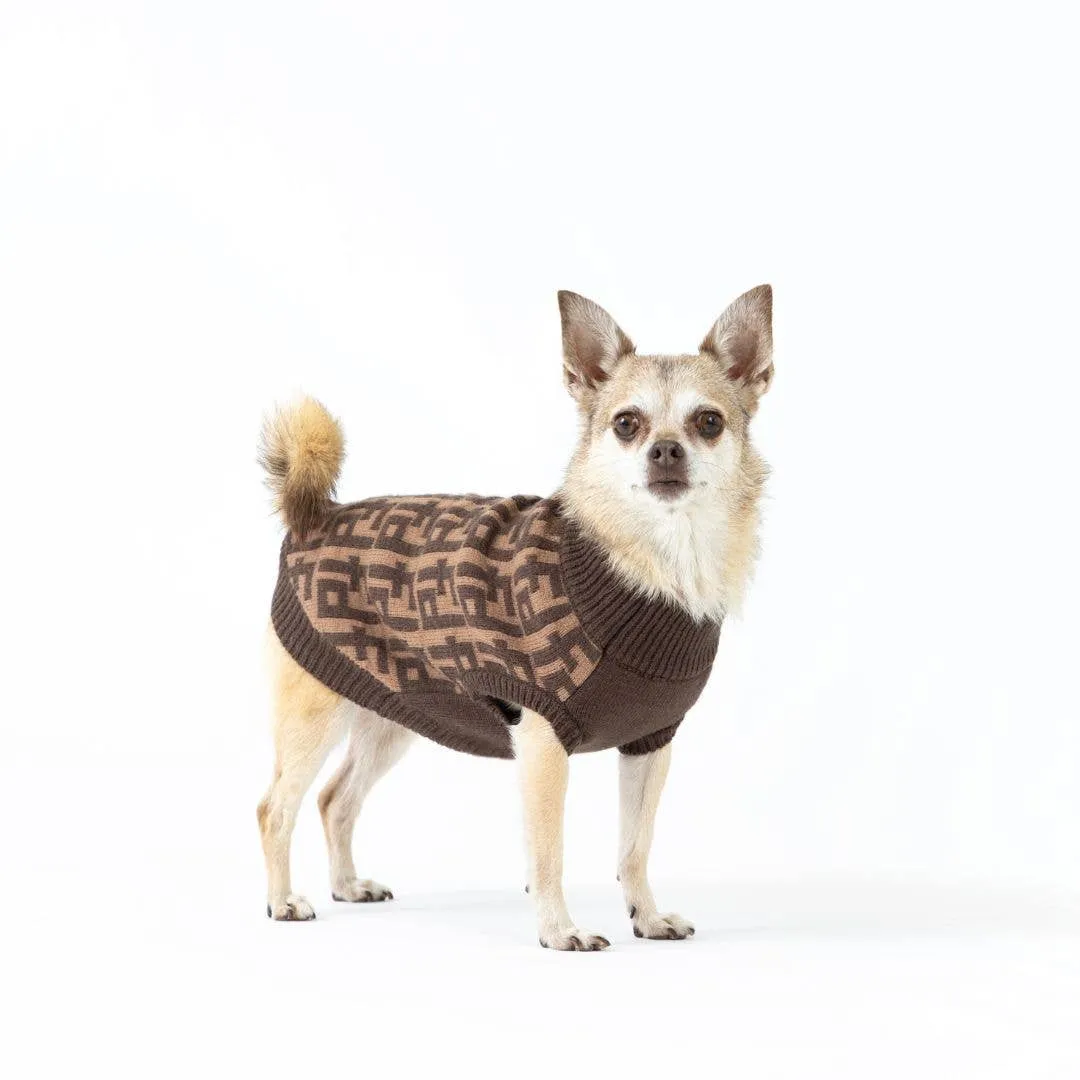 Fabdog | Designer Monogram Sweater - Brown
