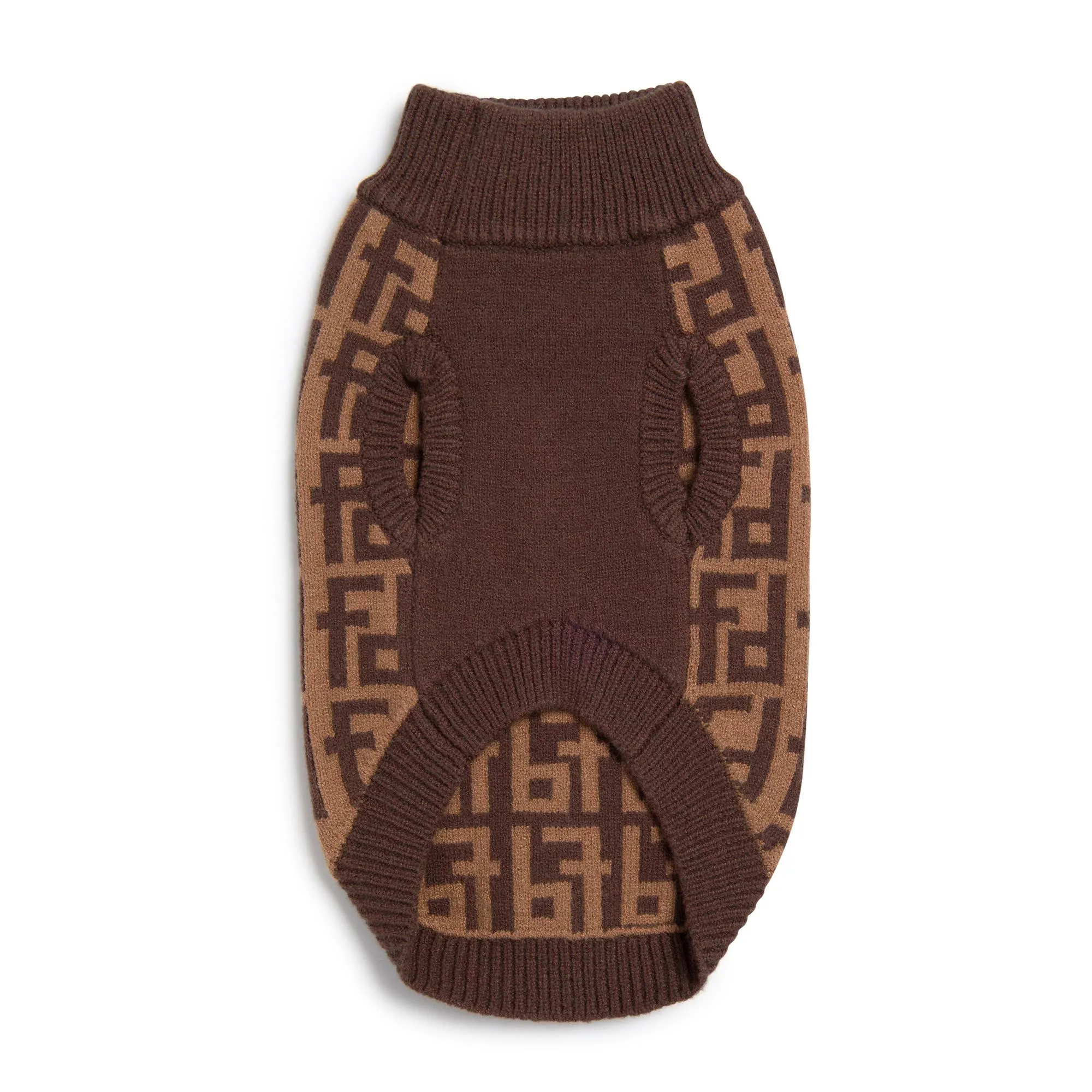 Fabdog | Designer Monogram Sweater - Brown