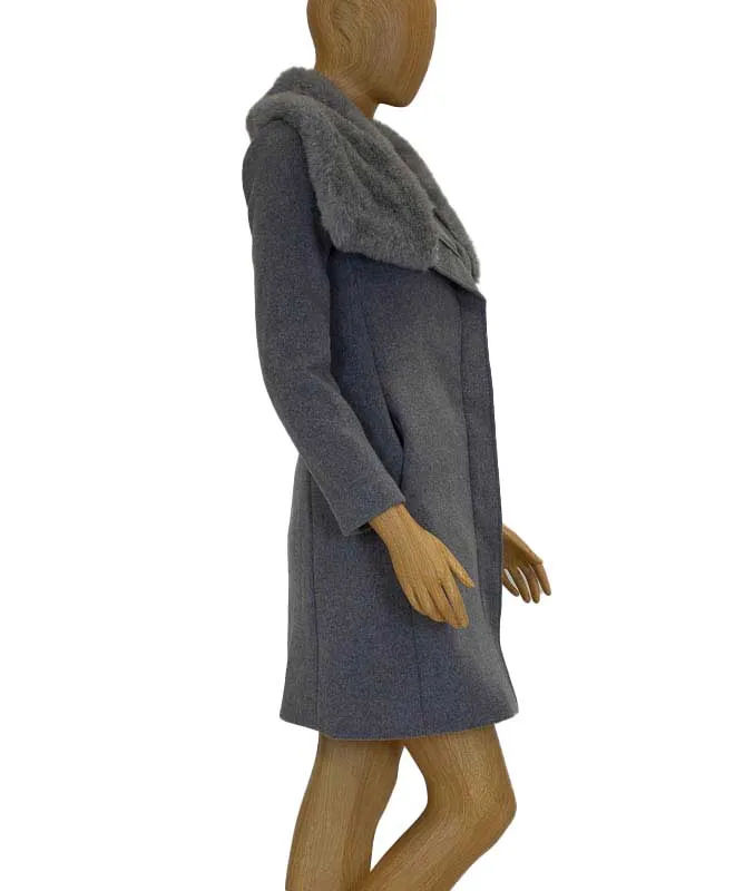 Faux Fur Trim Peacoat
