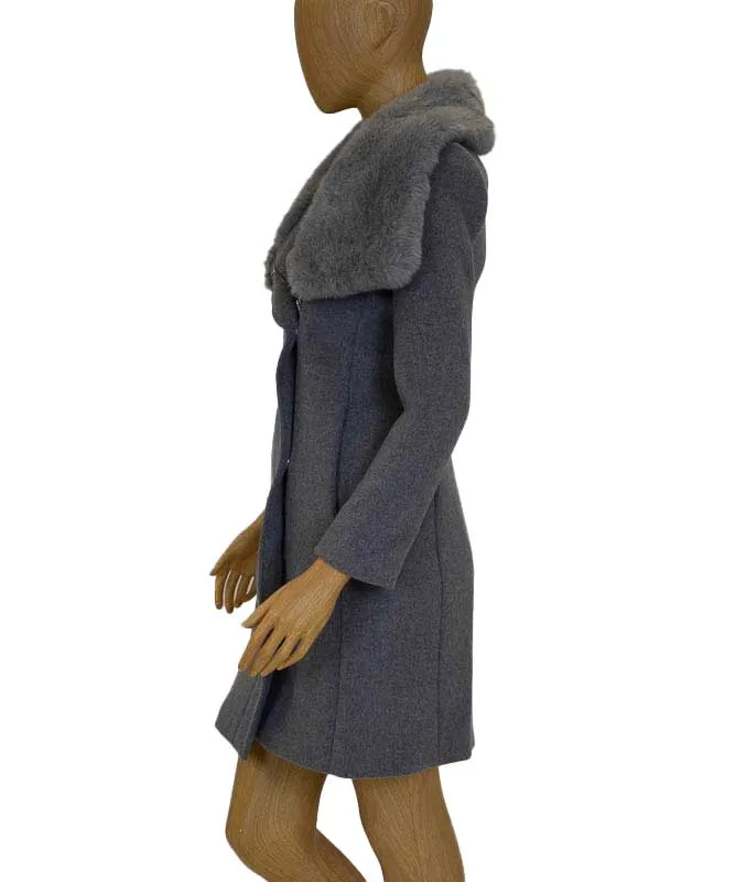 Faux Fur Trim Peacoat