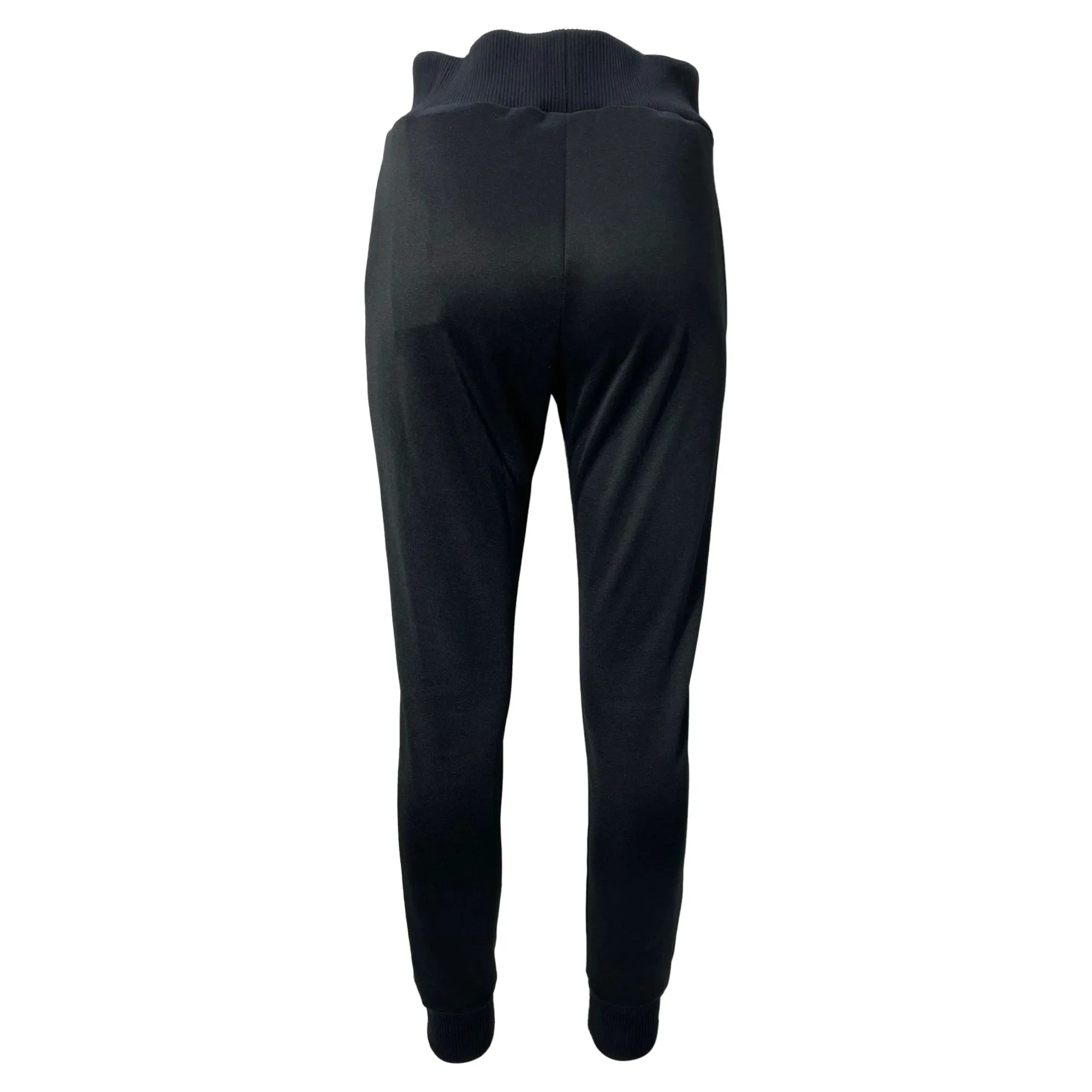Fendi Knit Logo Band Strip Detail Joggers in Black Cotton
