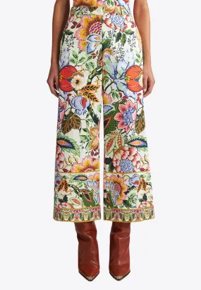 Floral Poplin Culotte Pants