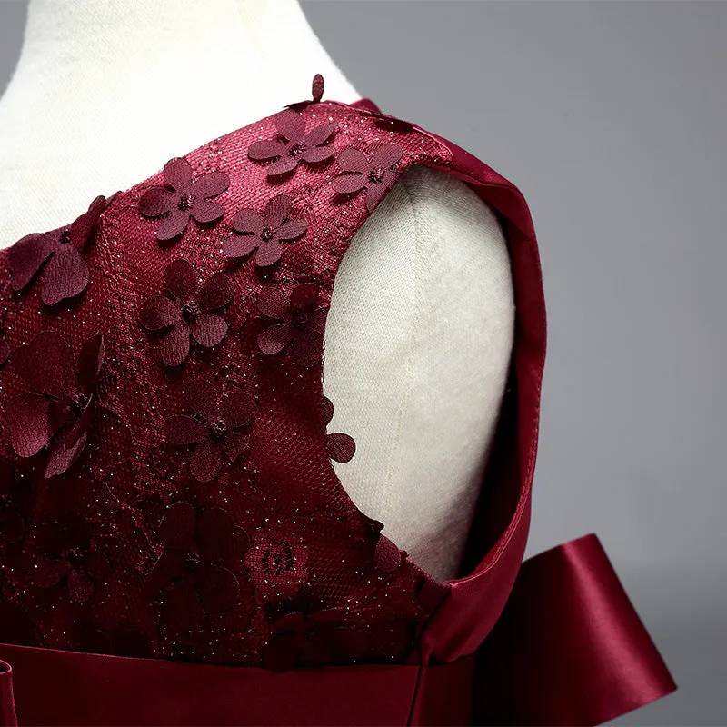 Girls Wine Red Party Dress (6m-8 Yrs)