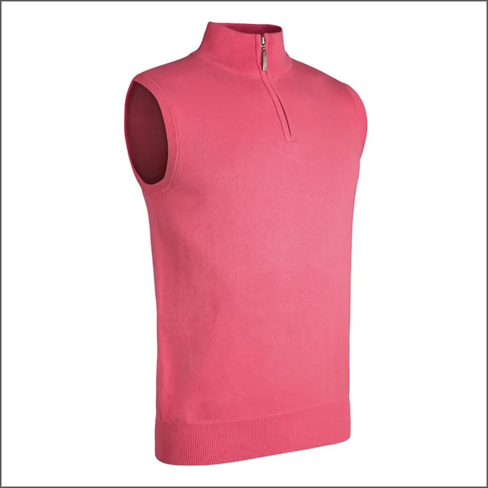 Glenmuir Stanley Lightweight Cotton Zip Neck Slipover//