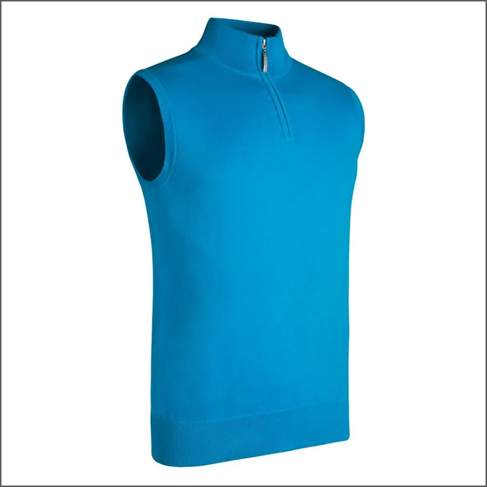 Glenmuir Stanley Lightweight Cotton Zip Neck Slipover//
