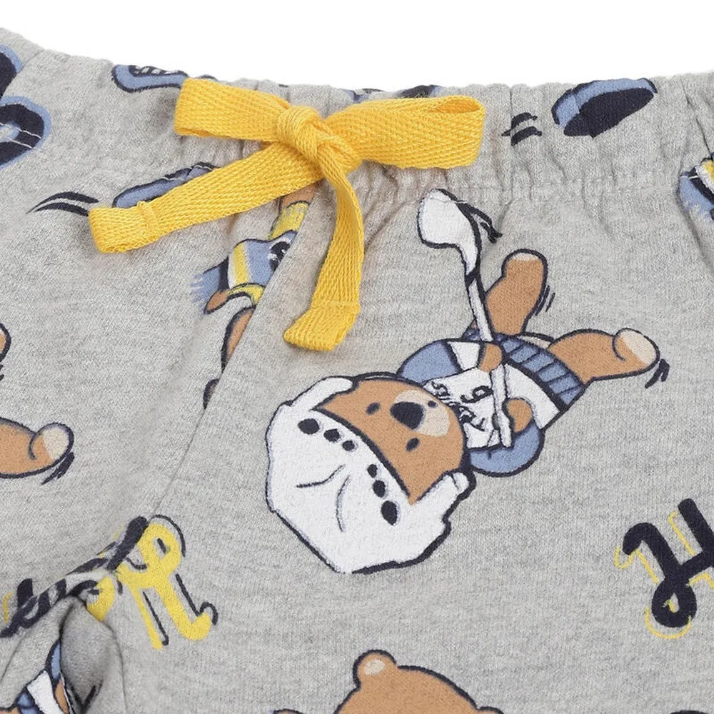Grey Bear Printed Winter Joggers