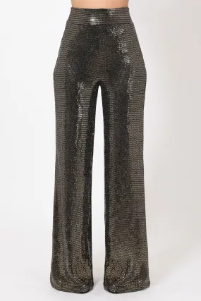 High Waist Metallic Pants