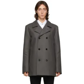 Hugo Grey Wool Balno Peacoat