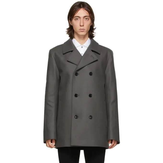 Hugo Grey Wool Balno Peacoat