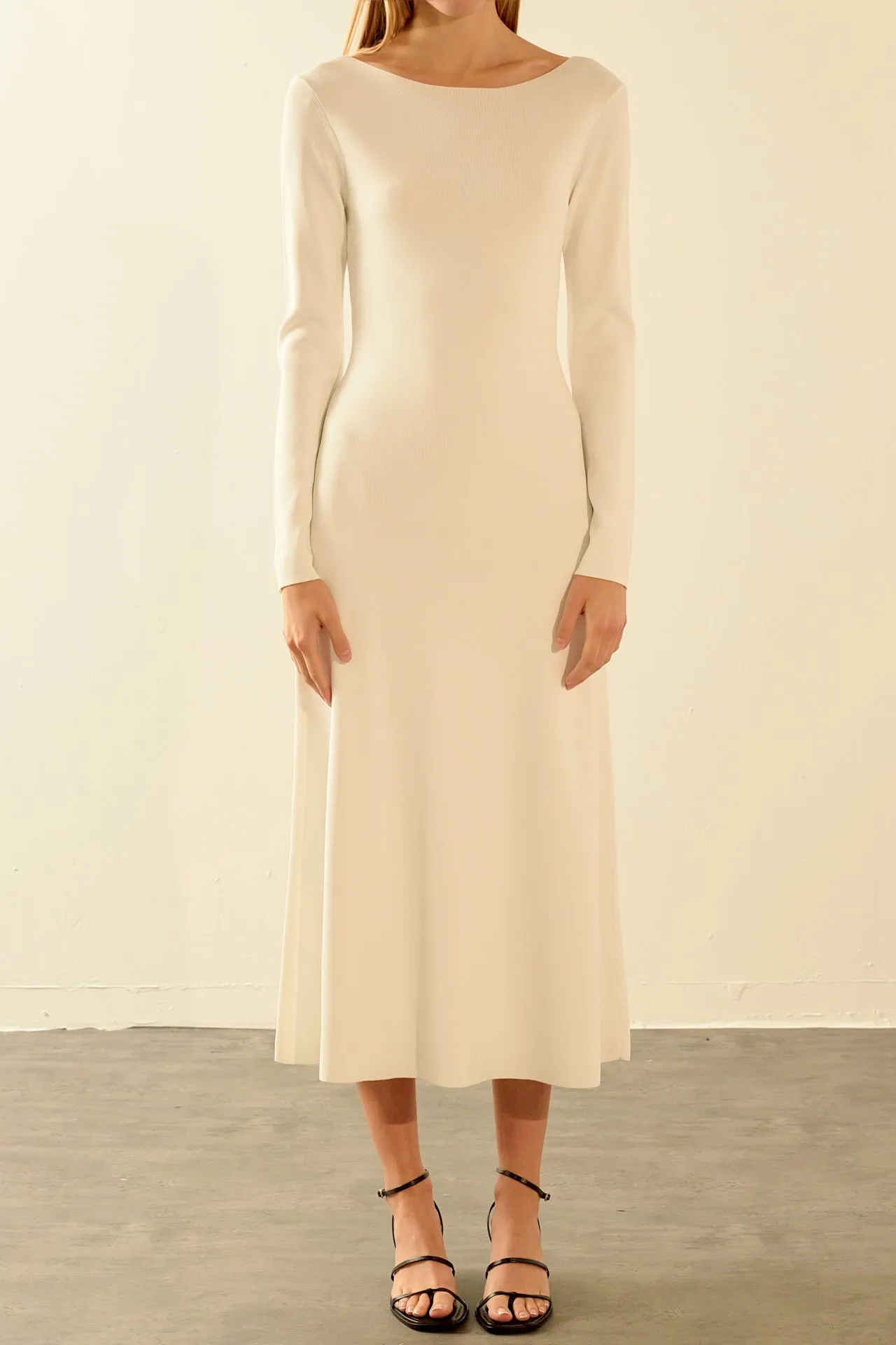 Knit Open Back Maxi Dress