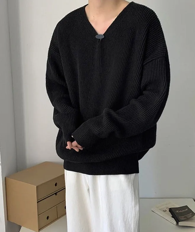 [Korean Style] Black/Gray Oversized Wool Sweaters