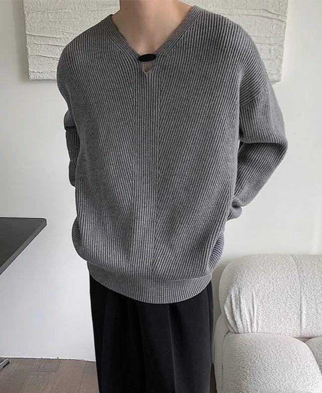 [Korean Style] Black/Gray Oversized Wool Sweaters
