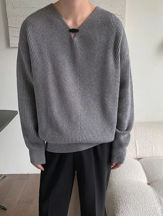 [Korean Style] Black/Gray Oversized Wool Sweaters