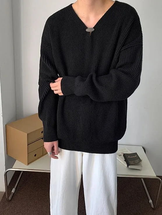 [Korean Style] Black/Gray Oversized Wool Sweaters