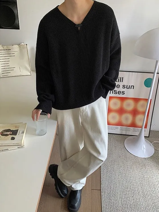 [Korean Style] Black/Gray Oversized Wool Sweaters