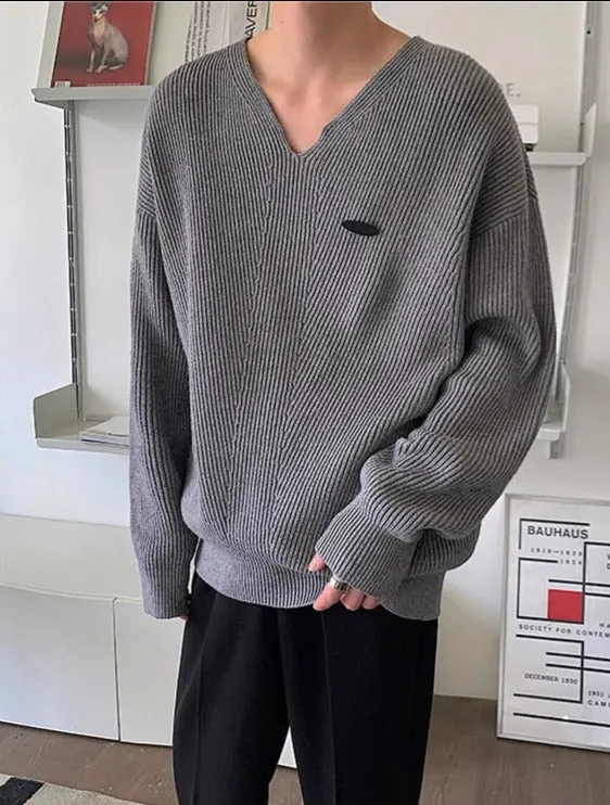 [Korean Style] Black/Gray Oversized Wool Sweaters