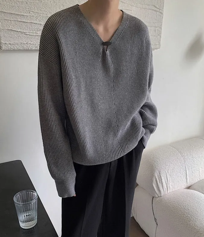 [Korean Style] Black/Gray Oversized Wool Sweaters
