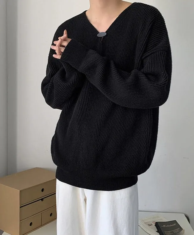 [Korean Style] Black/Gray Oversized Wool Sweaters