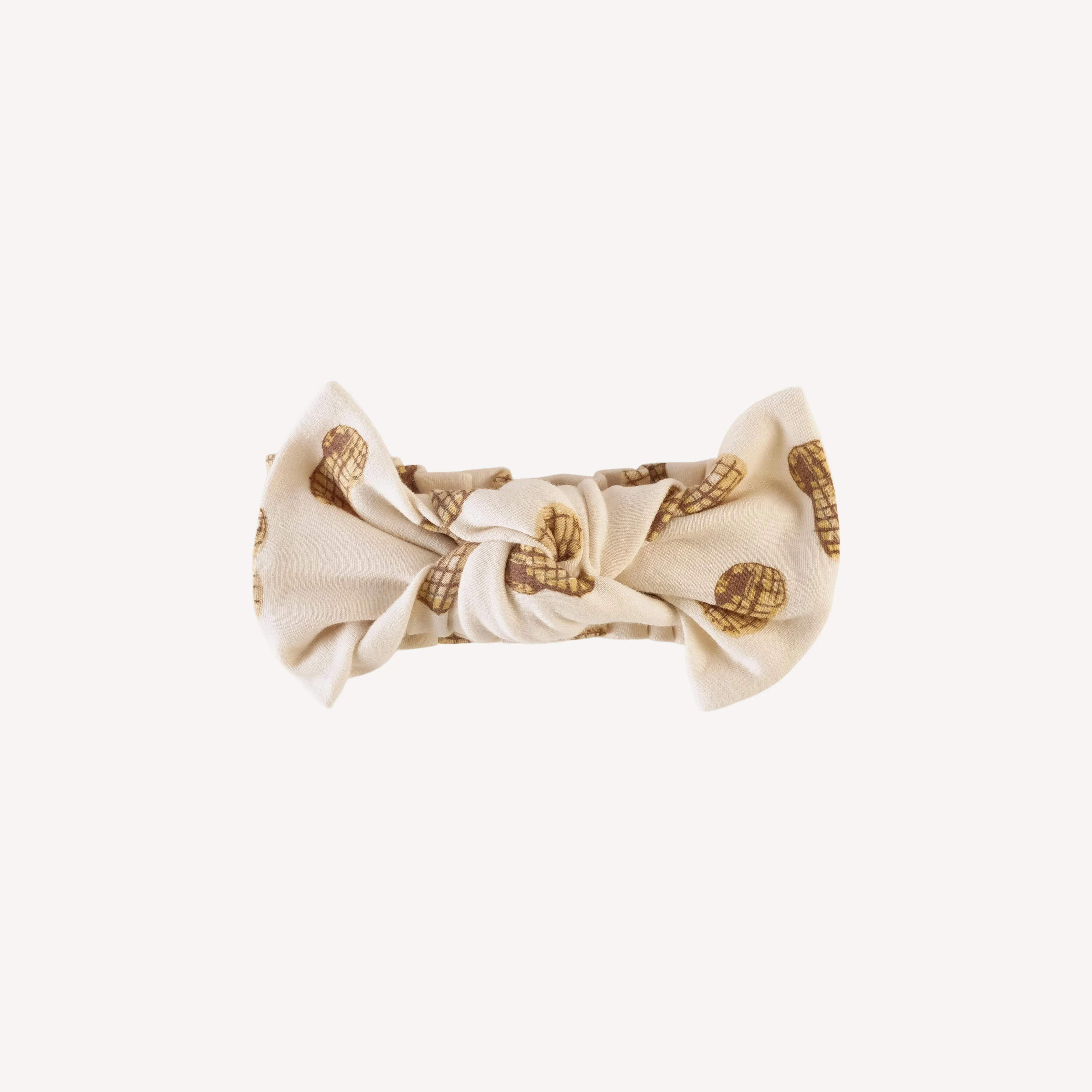 large bow elastic headband | peanuts | organic cotton interlock