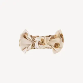 large bow elastic headband | peanuts | organic cotton interlock