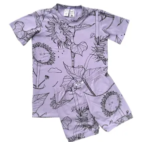 Lilac Sunflower Shortie PJ Set