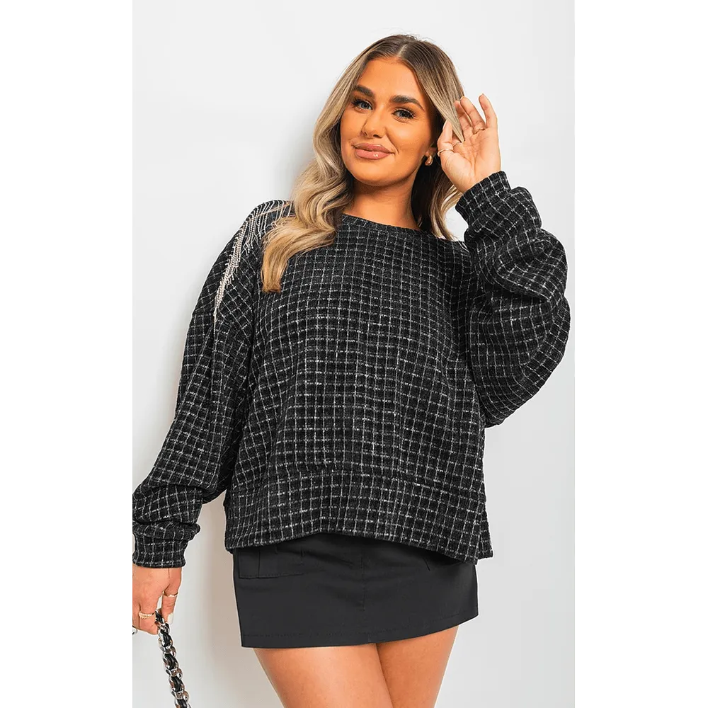 Long Sleeve Knitted Jumper With Tassel Detail
