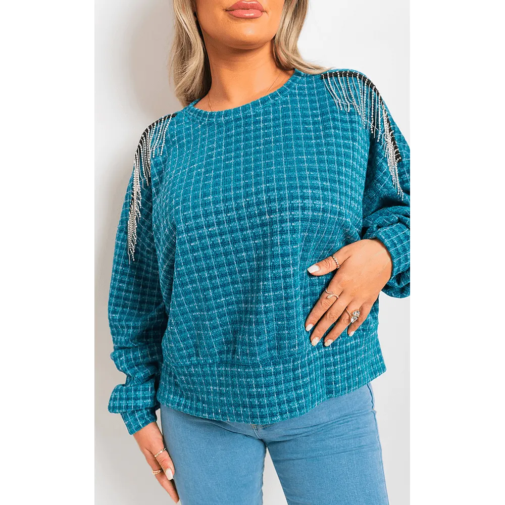 Long Sleeve Knitted Jumper With Tassel Detail