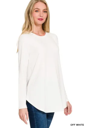 LONG SLEEVE ROUND NECK & ROUND HEM TOP /STUFFOLOGY BOUTIQUE