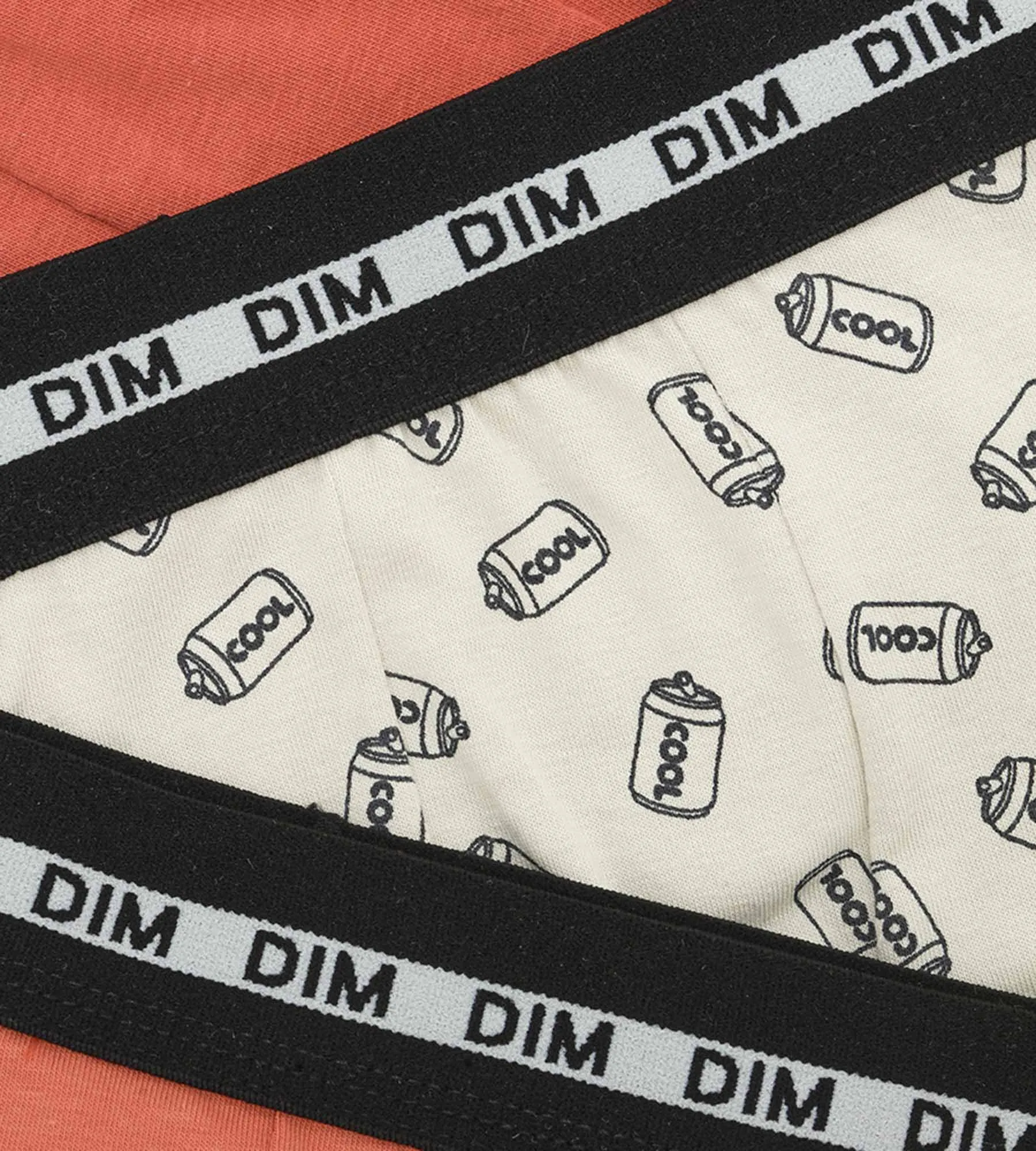 Lot de 3 boxers garçon à motifs Soda Orange Dim Coton Stretch