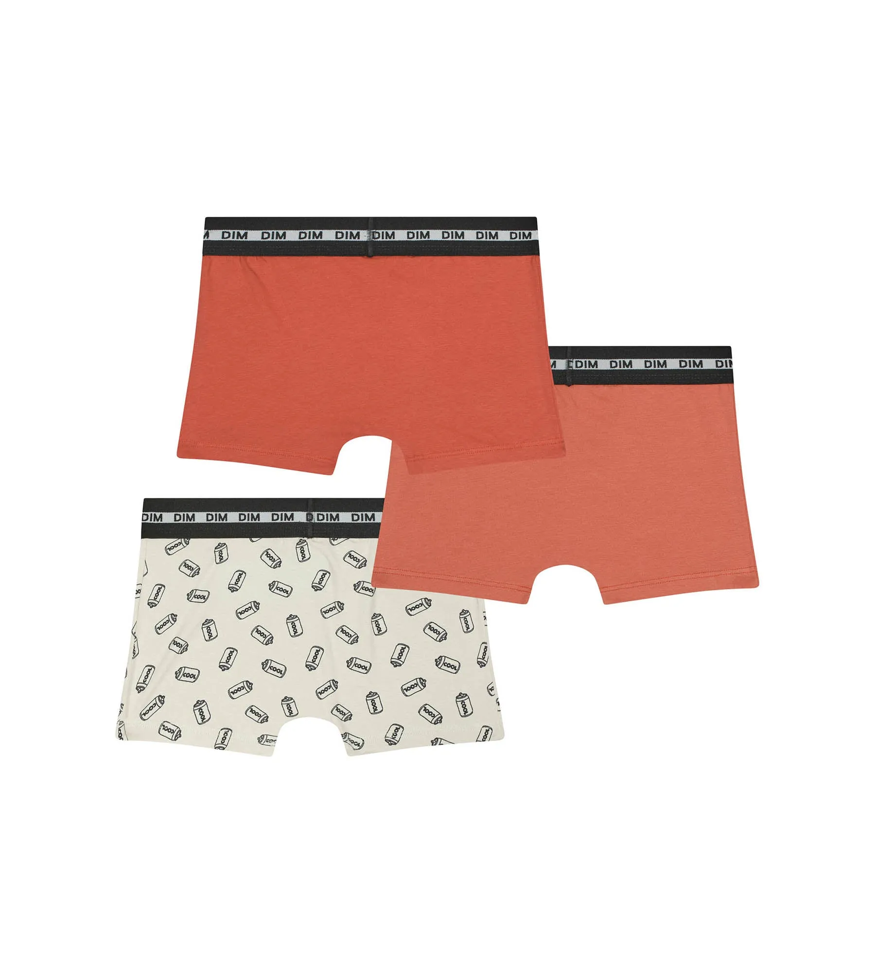 Lot de 3 boxers garçon à motifs Soda Orange Dim Coton Stretch