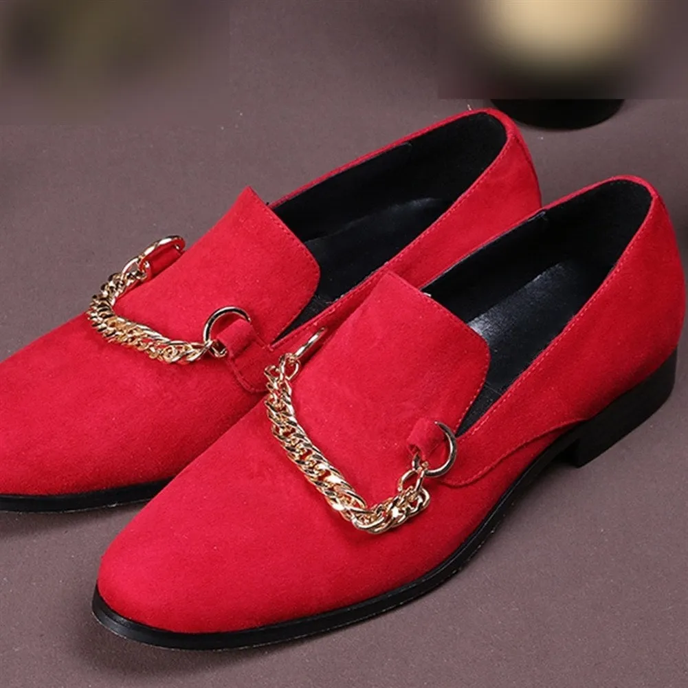 Low Top Pointed Loafer Shoes with Decoration
