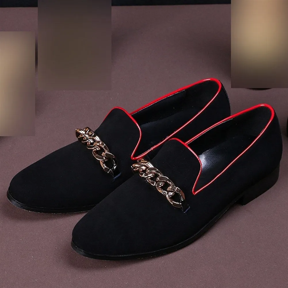 Low Top Pointed Loafer Shoes with Decoration
