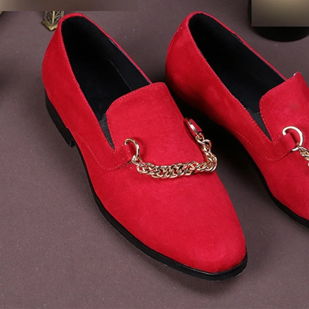 Low Top Pointed Loafer Shoes with Decoration