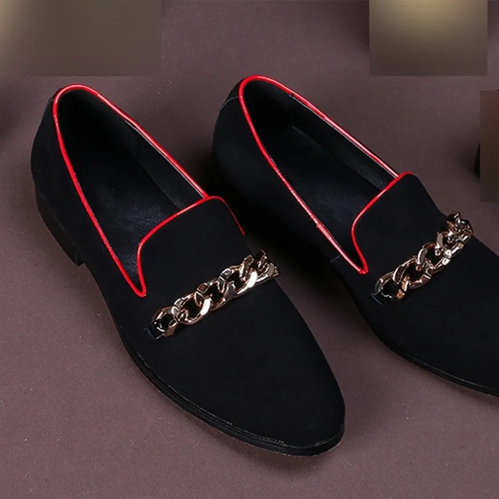 Low Top Pointed Loafer Shoes with Decoration
