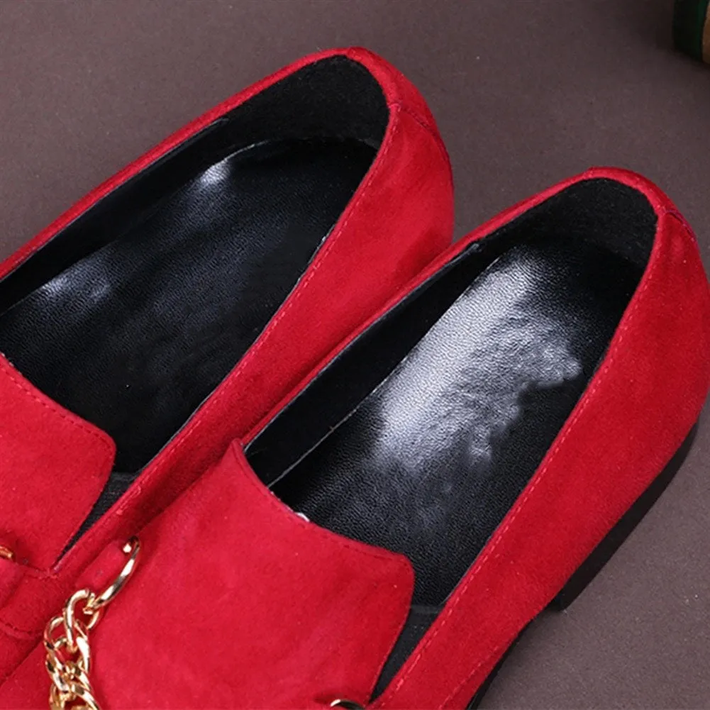 Low Top Pointed Loafer Shoes with Decoration